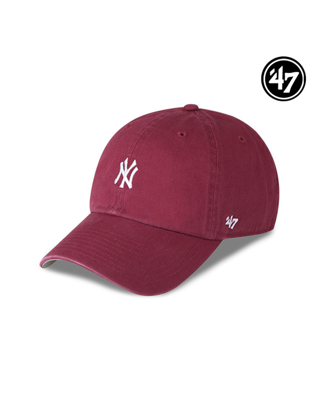 47브랜드 47브랜드 뉴욕 양키스 NY 스몰 로고 MLB 엠엘비 볼캡 야구 모자 카디널 B-BSRNR17GWS-CA 착용컷