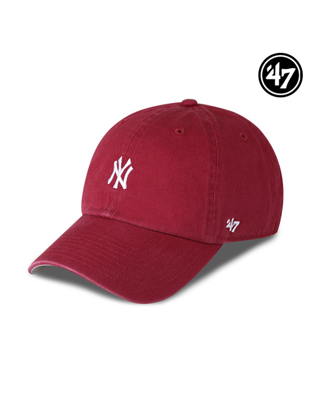 47브랜드 47브랜드 뉴욕 양키스 NY 스몰 로고 MLB 엠엘비 볼캡 야구 모자 다크 레드 B-BSRNR17GWS-DR 착용컷