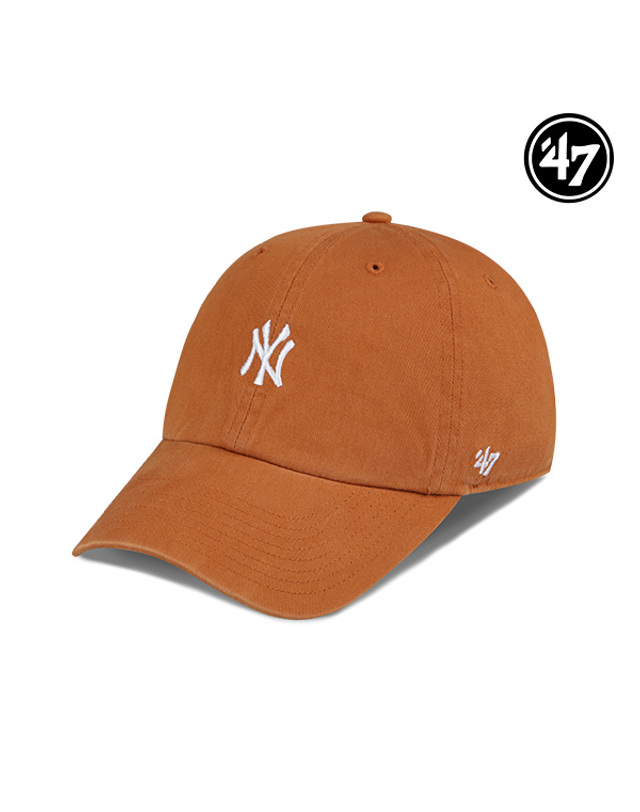 47브랜드 47브랜드 뉴욕 양키스 NY 스몰 로고 MLB 엠엘비 볼캡 야구 모자 번트 오렌지 B-BSRNR17GWS-BO 착용컷