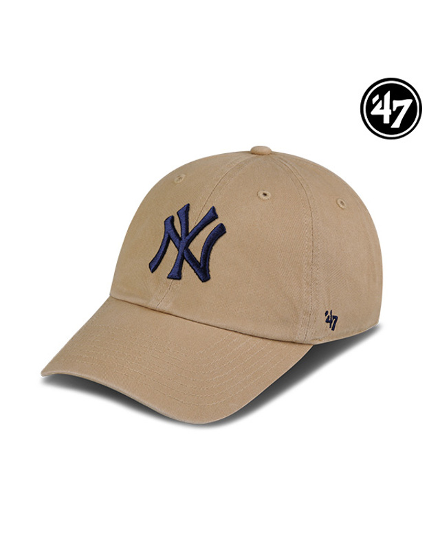47브랜드 47브랜드 뉴욕 양키스 NY 빅로고 MLB 엠엘비 볼캡 야구 모자 카키 B-RGW17GWSNL-KHB 착용컷