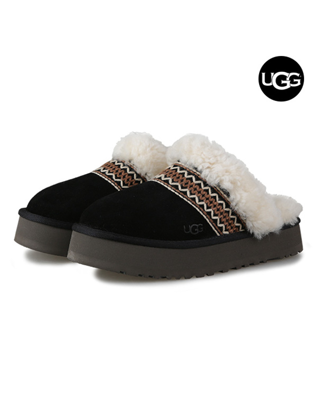 어그 어그 UGG 디스케트 애덜전 여성 겨울 방한 슬리퍼 1158282-BLK 착용컷