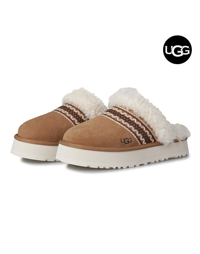 어그 어그 UGG 디스케트 애덜전 여성 겨울 방한 슬리퍼 1158282-CHE 착용컷