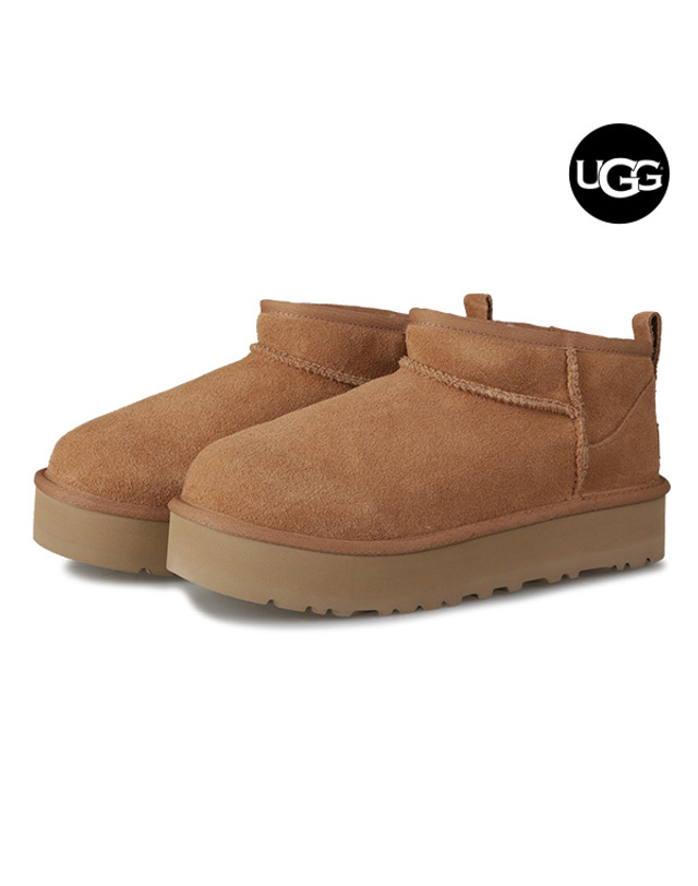 어그 어그 UGG K 클래식 울트라 미니 플랫폼 여성 겨울 방한 숏 부츠 1157791K-CHE 착용컷