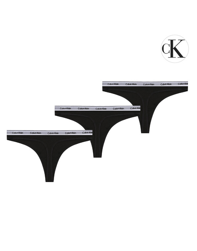 캘빈클라인 언더웨어 캘빈클라인 CK 언더웨어 아이콘 로고 여성 티팬티 속옷 3팩 세트 QD5209E-UB1 착용컷