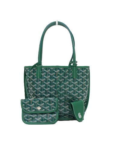 [중고명품] GOYARD(고야드) SAC ANJOU 앙주 그린 미니 토트백+크로 유니버셜 백클립 백참aa69041