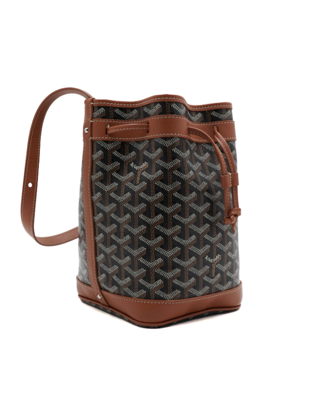 고야드 [중고명품] GOYARD(고야드) PETIT FLOT 쁘띠 플로 PM 블랙 탄 버킷 숄더백 겸 크로스백 착용컷