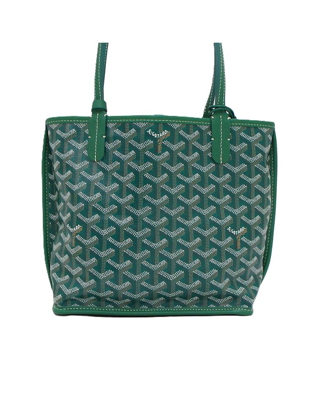 고야드 [중고명품] [중고명품] GOYARD(고야드) SAC ANJOU 앙주 그린 미니 토트백+크로 유니버셜 백클립 백참aa69041 착용컷