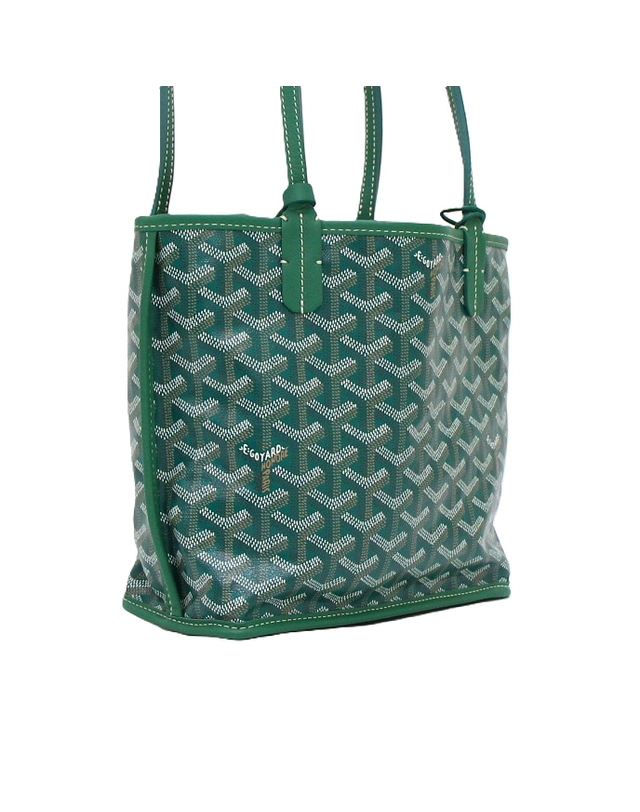 고야드 [중고명품] [중고명품] GOYARD(고야드) SAC ANJOU 앙주 그린 미니 토트백+크로 유니버셜 백클립 백참aa69041 착용컷