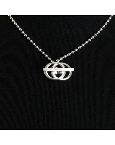 [중고명품] Gucci(구찌) 216435 실버 인터로킹 더블 G 볼 체인 여성 목걸이aa64092