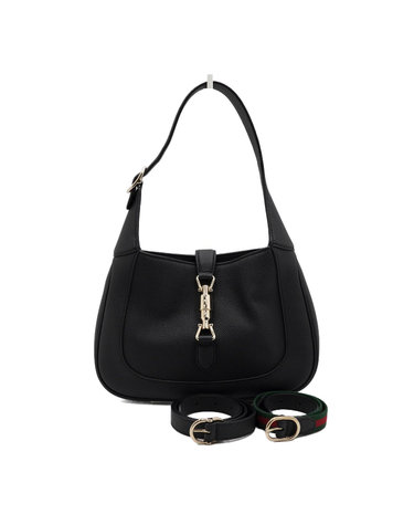 [중고명품] Gucci(구찌) 810232 블랙 퀴르 가죽 신형 재키 1961 미디엄(스몰) 토트겸 겸 숄더백 크로스백aa65894