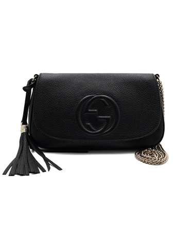 [중고명품] Gucci(구찌) 536224 블랙 소호 테슬 인터로킹 금장체인 숄더백 겸 크로스백aa67331