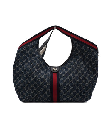 [중고명품] Gucci(구찌) 853971 블루 GG 데님 캔버스 질리오 라지 토트백aa67731