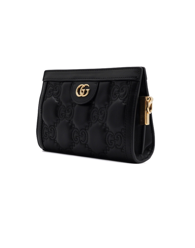 구찌 [중고명품] [중고명품] Gucci(구찌) 702228 블랙 GG엠보스 마틀라쎄 미니 금장체인 숄더백 겸 크로스백aa64805 착용컷