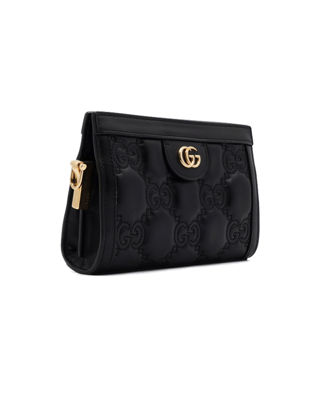 구찌 [중고명품] [중고명품] Gucci(구찌) 702228 블랙 GG엠보스 마틀라쎄 미니 금장체인 숄더백 겸 크로스백aa64805 착용컷