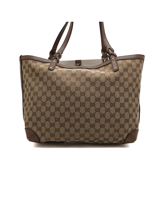 구찌 [중고명품] [중고명품] Gucci(구찌) 247209 GG캔버스 브라운 레더 트리밍 쇼퍼 숄더백aa65305 착용컷