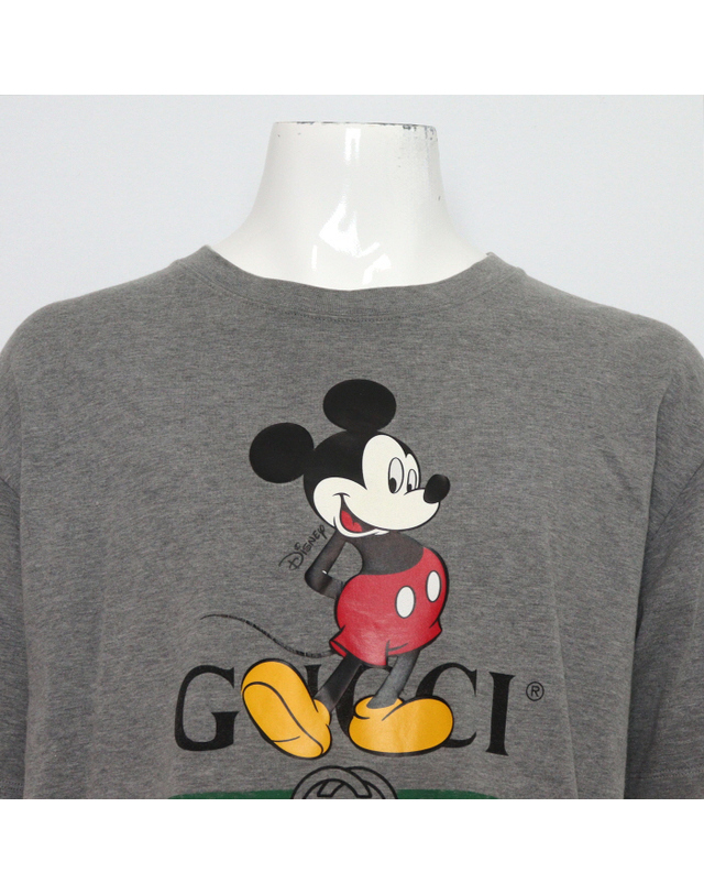 구찌 [중고명품] [중고명품] Gucci(구찌) 565806 디즈니 미키마우스 오버사이즈 남여공용 반팔 티셔츠aa65725 착용컷