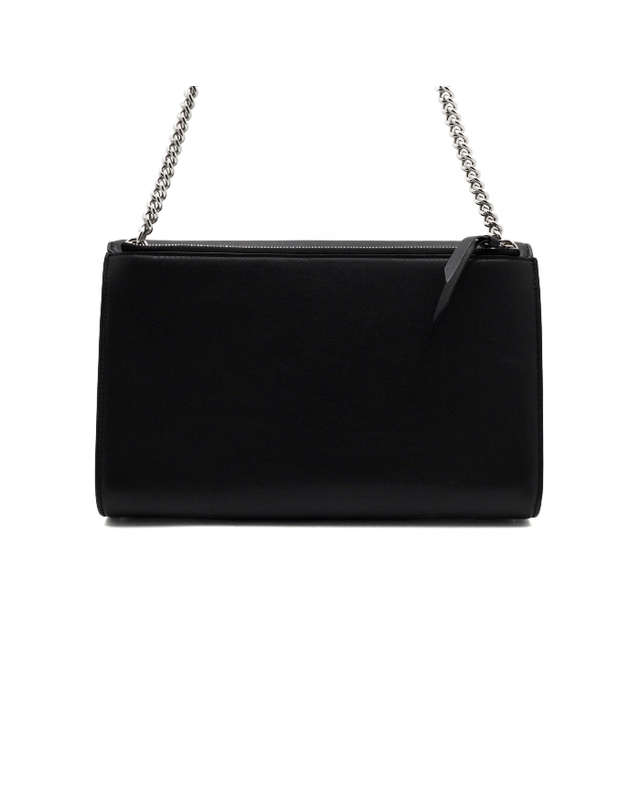 구찌 [중고명품] [중고명품] Gucci(구찌) 387604 블랙 레더 인터로킹G 지퍼포켓 은장체인 여성 숄더백aa66972 착용컷