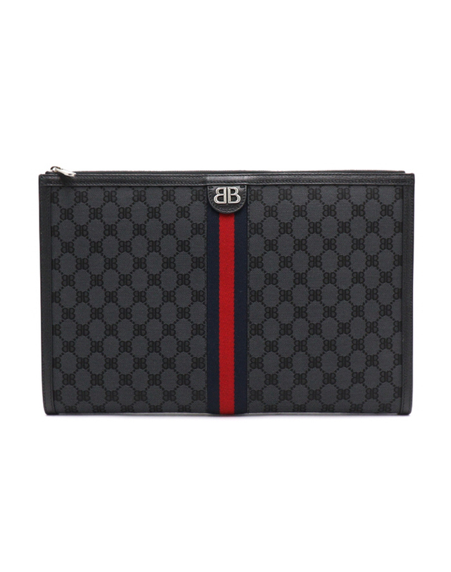 구찌 [중고명품] [중고명품] Balenciaga(발렌시아가) X 구찌 680381 BB캔버스 해커프로젝트 남성 클러치백aa67076 착용컷
