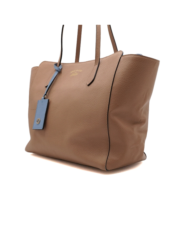 구찌 [중고명품] [중고명품] Gucci(구찌) 354397 베이지 레더 스윙 미듐 쇼퍼 숄더백aa67228 착용컷