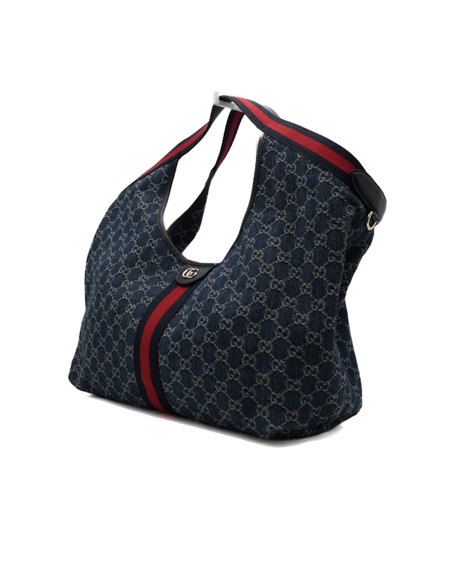 구찌 [중고명품] [중고명품] Gucci(구찌) 853971 블루 GG 데님 캔버스 질리오 라지 토트백aa67731 착용컷