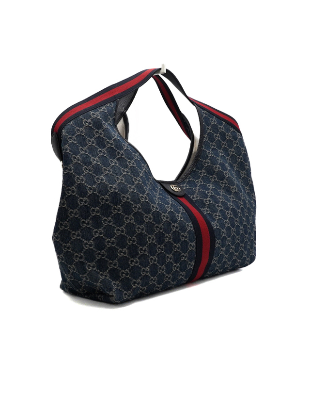 구찌 [중고명품] [중고명품] Gucci(구찌) 853971 블루 GG 데님 캔버스 질리오 라지 토트백aa67731 착용컷