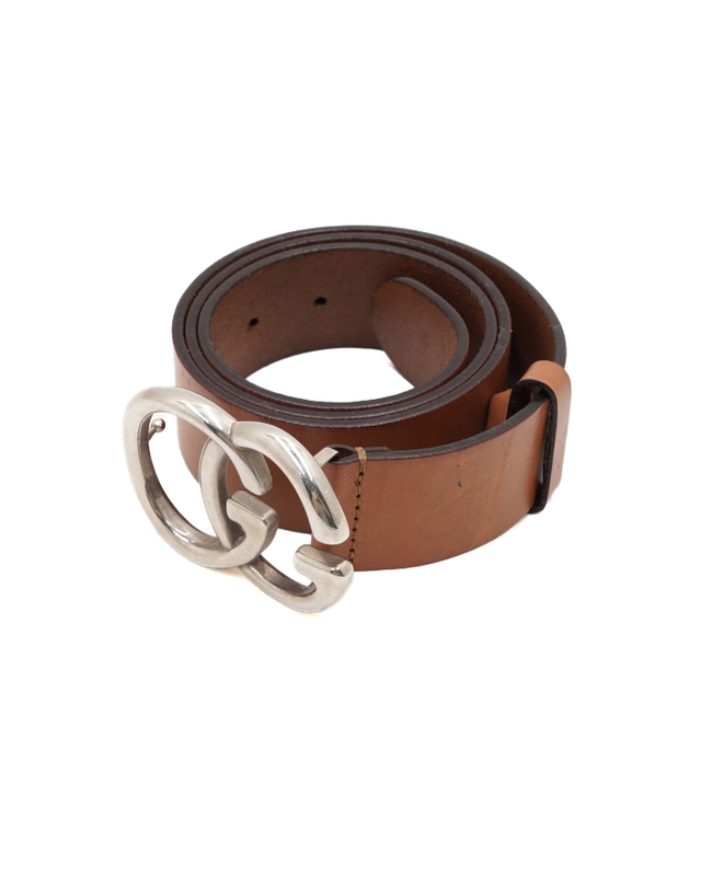 구찌 [중고명품] [중고명품] Gucci(구찌) 259982 브라운 스트랩 은장 더블 G 버클 남성 벨트aa67887 착용컷