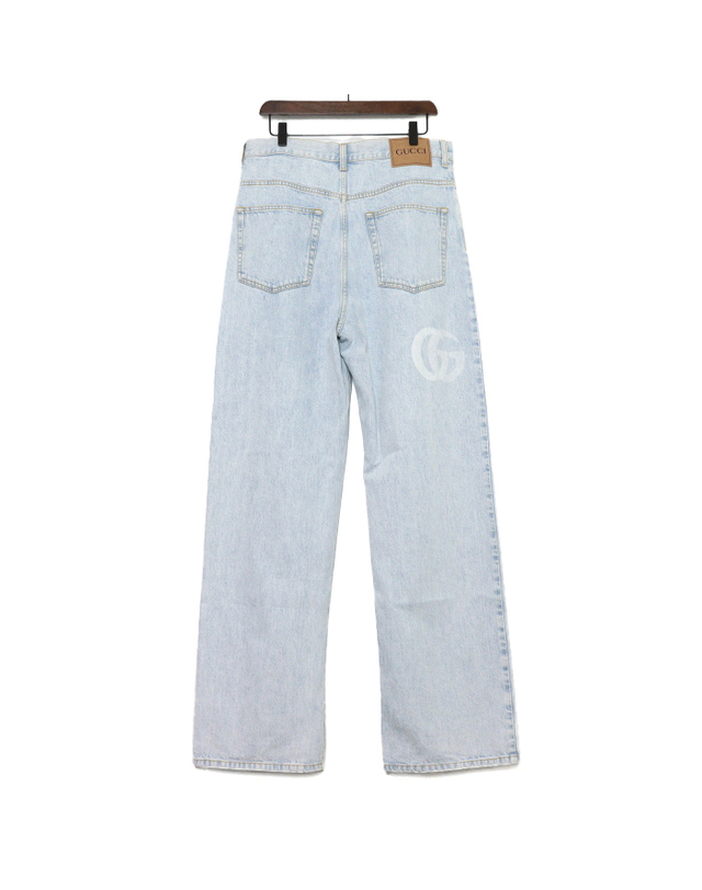 구찌 [중고명품] [중고명품] Gucci(구찌) 815629 GG로고 데님 남성 스트레이트 팬츠 청바지aa68273 착용컷