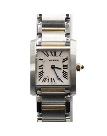[중고명품] Cartier(까르띠에) W51007Q4 18K골드콤비 탱크 프랑세즈 스몰 쿼츠 여성 시계aa68010