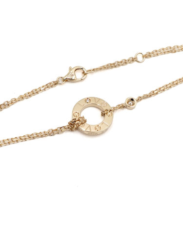 [중고명품] Cartier(까르띠에) B60383 18K옐로우골드 2P다이아 LOVE 브레이슬릿 체인 여성 팔찌aa68243