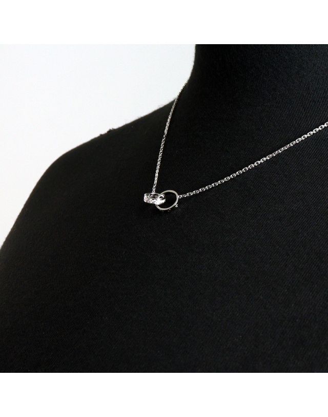 까르띠에 [중고명품] [중고명품] Cartier(까르띠에) B70137 18K화이트골드 러브 세미 파베다이아 여성 목걸이aa60758 착용컷
