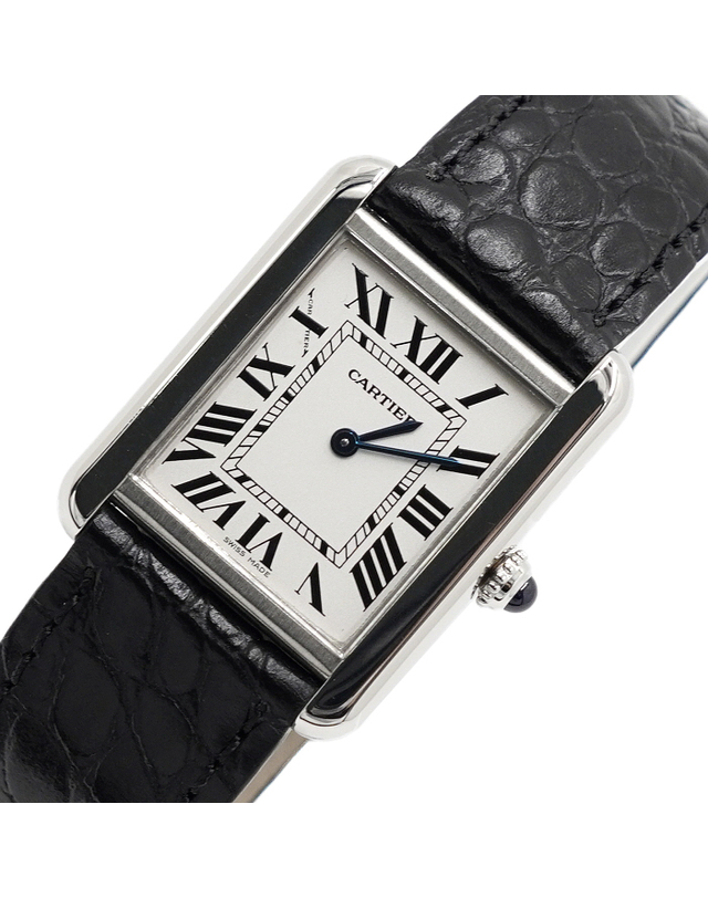 까르띠에 [중고명품] [중고명품] Cartier(까르띠에) W1018255 탱크솔로 스몰 가죽밴드 쿼츠 여성 시계aa60618 착용컷