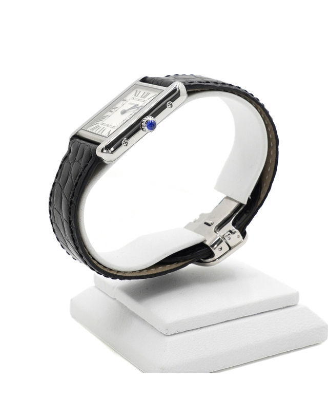 까르띠에 [중고명품] [중고명품] Cartier(까르띠에) W1018255 탱크솔로 스몰 가죽밴드 쿼츠 여성 시계aa60618 착용컷