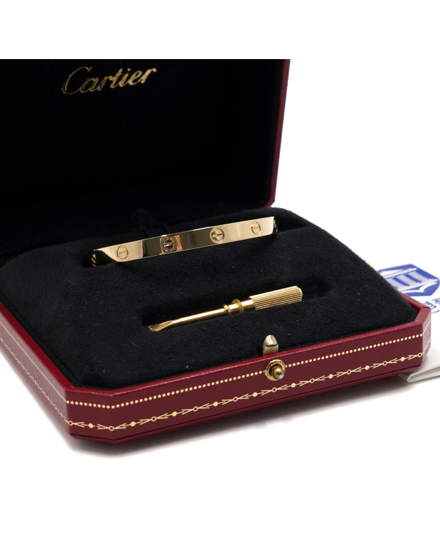 까르띠에 [중고명품] [중고명품] Cartier(까르띠에) B60355(B60675) 18K옐로우골드 LOVE 러브 브레이슬릿 팔찌aa67358 착용컷