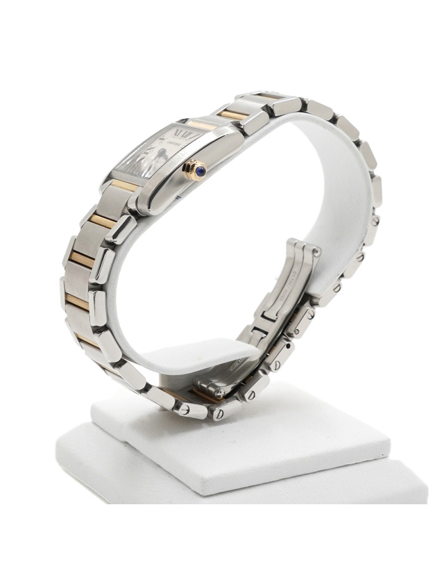 까르띠에 [중고명품] [중고명품] Cartier(까르띠에) W51007Q4 18K골드콤비 탱크 프랑세즈 스몰 쿼츠 여성 시계aa68010 착용컷