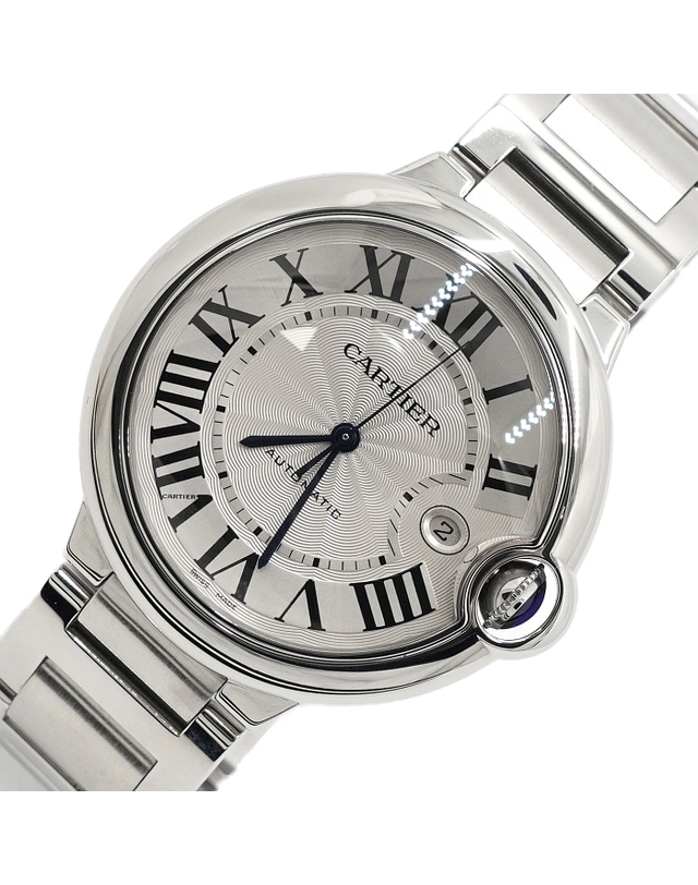 까르띠에 [중고명품] [중고명품] Cartier(까르띠에) W69012Z4 발롱블루 42mm 라지 오토매틱 스틸 남성 시계aa68163 착용컷