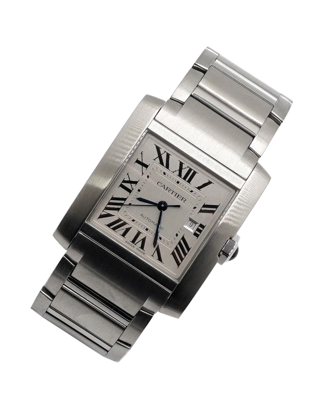 까르띠에 [중고명품] [중고명품] Cartier(까르띠에) WSTA0067 신형 탱크 프랑세즈 라지 오토매틱 스틸 남성 시계aa68300 착용컷