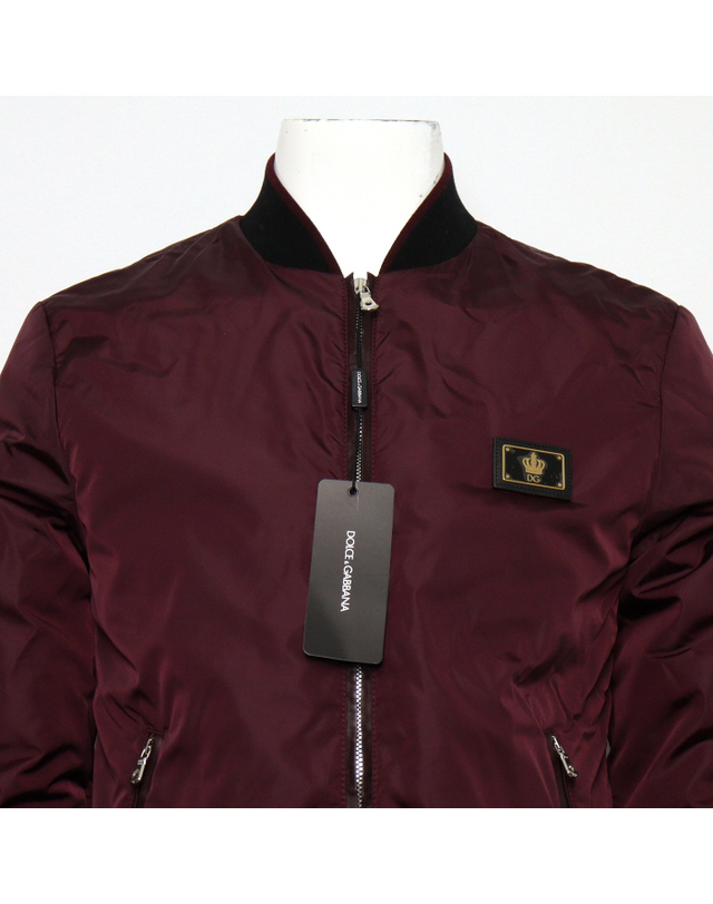 돌체앤가바나 [중고명품] [중고명품] Dolce&Gabbana(돌체앤가바나) G9IY8T 버건디 Quilted Bomber 퀼팅 남성 자켓aa67596 착용컷