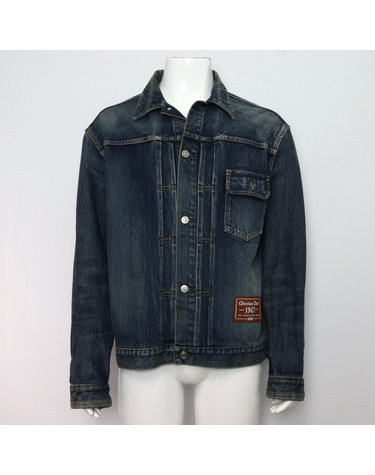 [중고명품] Dior(디올) 293D489AY513 1947 가죽패치 트러커 남성 데님자켓 청자켓aa65729
