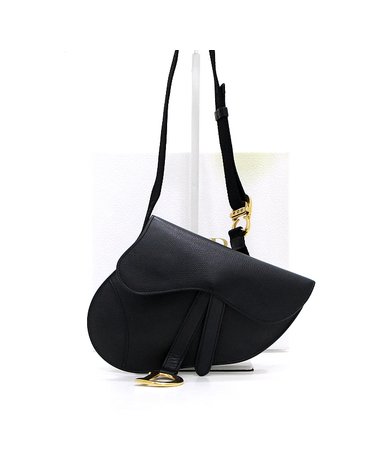 [중고명품] Dior(디올) S5632CWGH 블랙 레더 새들 파우치 힙색 벨트백 겸 크로스백aa67027