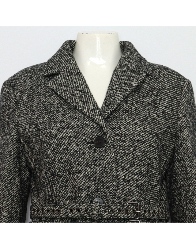 디올 [중고명품] [중고명품] Dior(디올) 241M01A1125 헤링본 벨트 여성 롱코트aa60194 착용컷