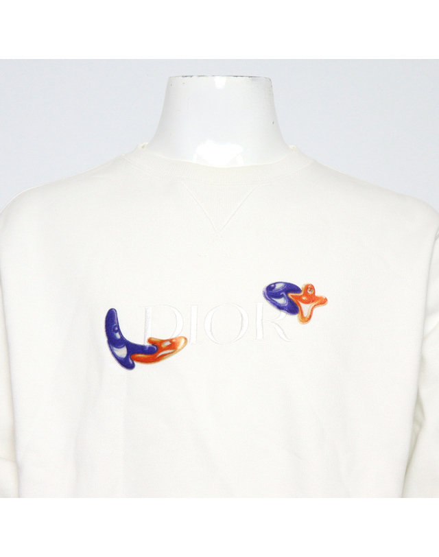 디올 [중고명품] [중고명품] Dior(디올) 193J687B0531 X Kenny Scharf(케니 샤프) 화이트 코튼 로고 남성 스웨터 긴팔 맨투맨 티셔츠aa66514 착용컷