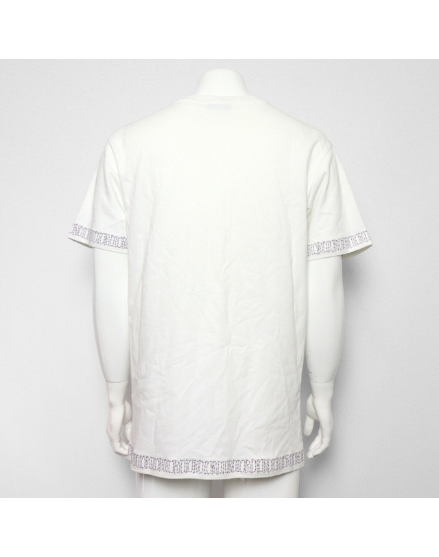 디올 [중고명품] [중고명품] Dior(디올) X SHAWN STUSSY(숀스투시) 033J625F0554 화이트 코튼 로고자수 오버사이즈 남성 반팔 티셔츠aa66513 착용컷