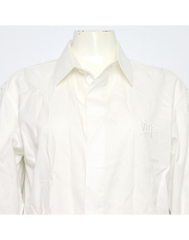 디올 [중고명품] [중고명품] Dior(디올) 013C502N4910 화이트 코튼 로고 자수 여성 긴팔 셔츠aa65908 착용컷