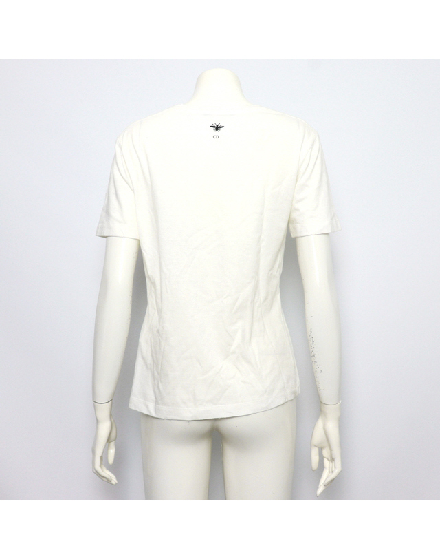 디올 [중고명품] [중고명품] Dior(디올) 513T09G4218 화이트 코튼 혼방 Dior Around the World 디올 어라운드 더 월드 여성 반팔 티셔츠aa67219 착용컷