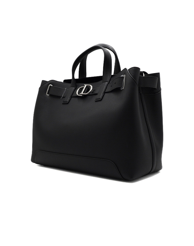 디올 [중고명품] [중고명품] Dior(디올) 1LLSH290MAL 블랙 그레인 카프스킨 은장CD 노르망디 미디움 토트백 겸 숄더백aa68622 착용컷