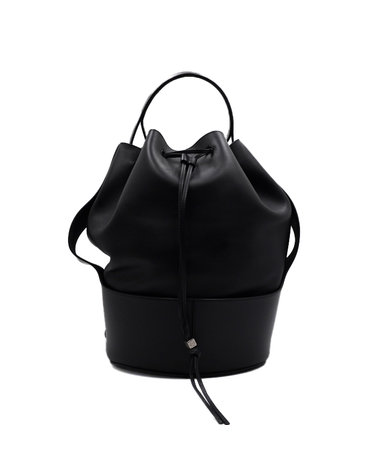 [중고명품] 로에베 블랙 레더 버킷 벌룬 Balloon Backpack 백팩 겸 토트백 숄더백aa64124
