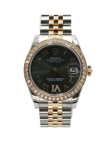 [중고명품] Rolex(롤렉스) 178383 18K옐로우골드 콤비 베젤다이아 올리브그린판 DATEJUST 데이저스트 31mm 여성 시계aa66971