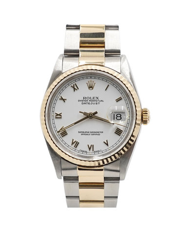 [중고명품] Rolex(롤렉스) 16233 18K골드콤비 화이트로만 DATEJUST 데이저스트 오이스터 밴드 36MM 남성 시계aa67385