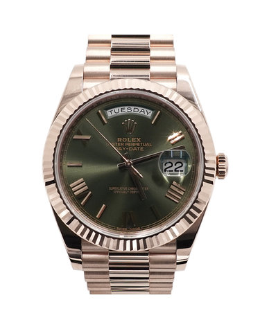 [중고명품] Rolex(롤렉스) 228235 18K에버로즈골드금통 DAY-DATE 데이데이트 올리브그린 40MM 남성 시계aa68052