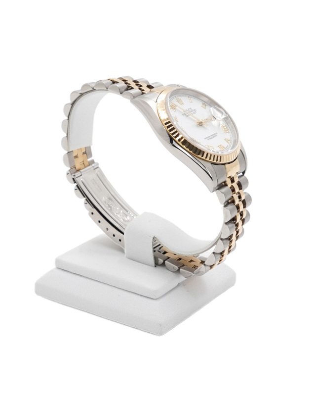 롤렉스 [중고명품] [중고명품] 롤렉스 16233 18K골드콤비 화이트로만 DATEJUST 데이저스트 36MM 남성 시계aa60633 착용컷